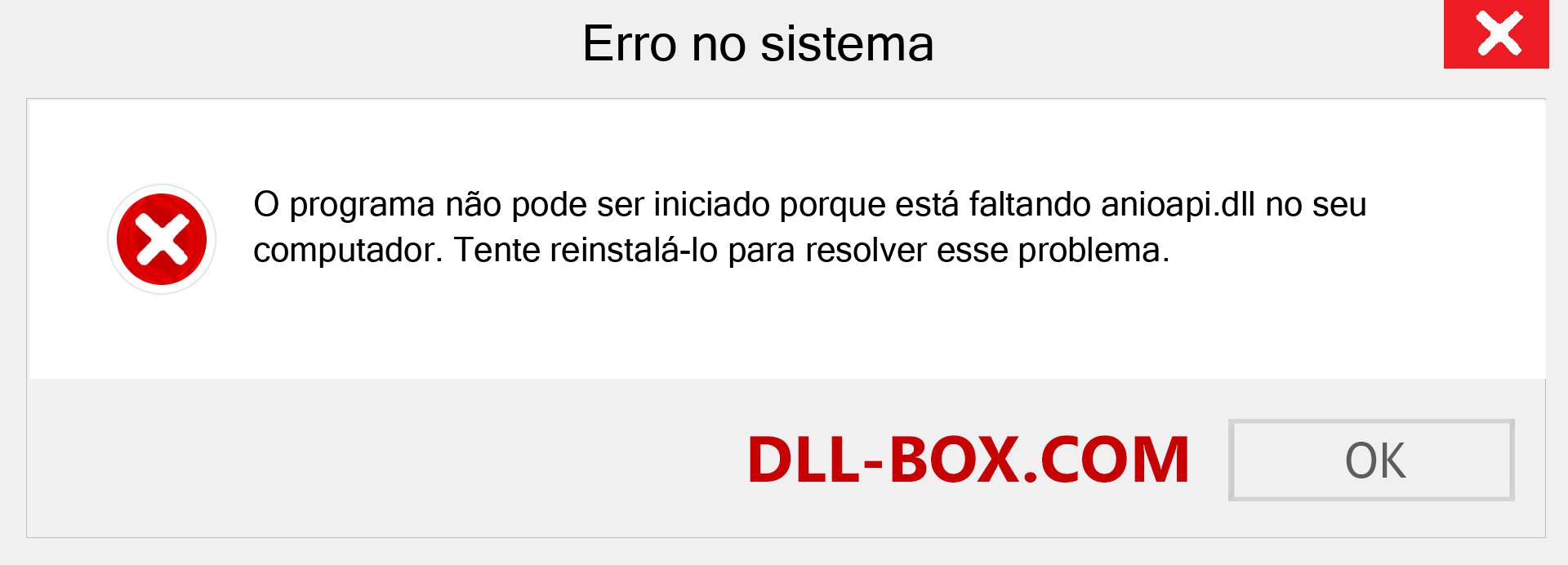 Arquivo anioapi.dll ausente ?. Download para Windows 7, 8, 10 - Correção de erro ausente anioapi dll no Windows, fotos, imagens